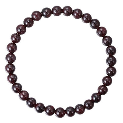 BRCbeads Gemstone Bracelets Natural Gemstone Birthstone Handmade Healing Power Crystal Beads Elastic Stretch 7.5 Inch Gift Box Unisex - color: Red Garnet