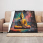 Meditating Monk Portrait Blanket,Double-Sided Fleece With Zen Artwork,Hypoallergenic & Lightweight,Perfect For Yoga Practitioners,Spiritual Gift,Suitable For Beds,Sofas And Offices 40x50 Inch
