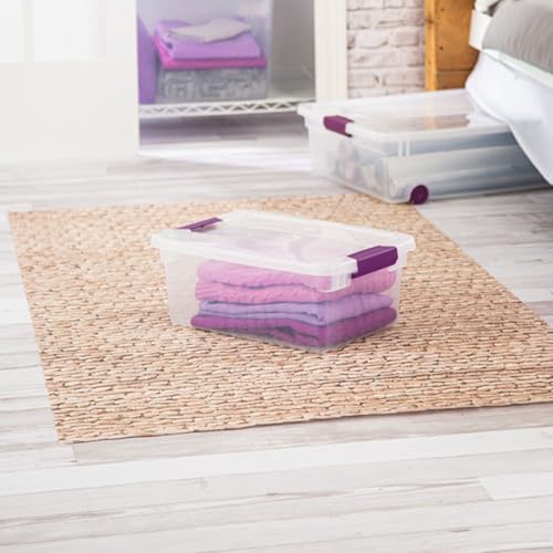 Sterilite 12-Pack ClearView Latch Box, Stackable Organizer Bins with Lids, 15 Quart - Clear Plastic Organization Containers for Closet, Bedroom, Shelving Units and Home or Office Storage - size: 12 Pack, style: 15 Quart