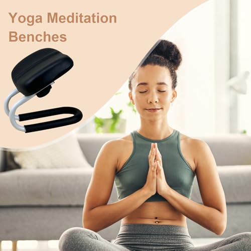 Meditation Stool Prayer Bench Chair for Home Yoga Studio Adjustable Height Kneelers for Praying with Sponge Cushion and Non-Slip Leg Sleeve Reduce Stress During Long Meditation Or Sitting