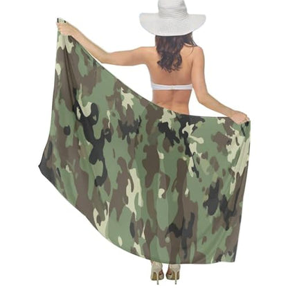 Women's Lightweight Long Scarf Thin Scarf Beach Headscarf Wimwear Bikini Wrap - color: Color643