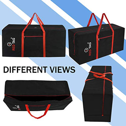 Storite Moisture Proof Heavy Duty 1680 Denier Nylon Multi-Purpose 236 L Extra Large Toys Storage Bag/Stationery Paper/Blankets/Clothes Storage Bag For Travel (Red Black, 113x39.5x53 cm) Rectangular