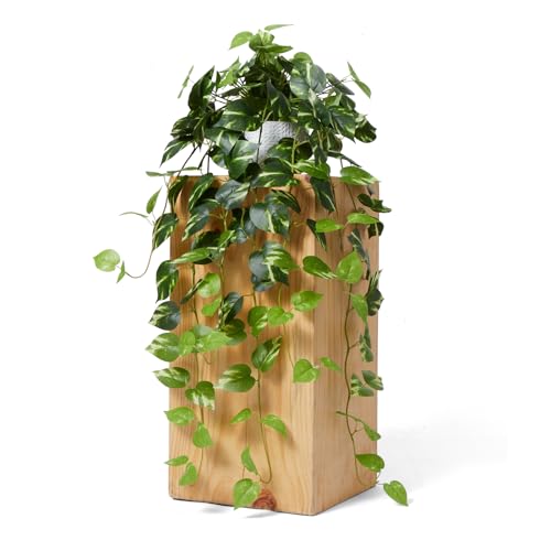 Realistic Artificial Plants Indoor in Pot – Green Faux Hanging Plants Artificial Decor Fake Pothos Potted Home Decor Shelves Tabletop Office 1 Pack