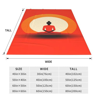 Minimalistic Yoga Poses Blanket Anti Pilling Throw Meditation Meditating Fleece Flannel Lightweight Cozy Bedspread Living Room Women Adults and Kids Bed Sofa 60"X50" - color: Minimalistic Yoga Poses