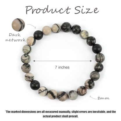 Natural Energy Healing Stone Charm Bracelet 8mm Natural Energy Healing Lava Rock Bracelet - Unisex - color: ZLY-Dark network