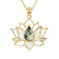 Lotus Necklaces for Women 925 Sterling Silver 7 Chakra/Yin Yang Pendant Necklace Spiritual Lotus Jewelry Birthday Yoga Gifts - style: Gold Moss Agate-Lotus