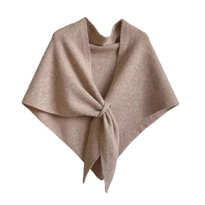 Pashmina Shawl Wraps for Women Knitted Shawls Scarf Solid Color Lightweight Poncho Wrap Tops Fall Winter Clothing - color: Khaki