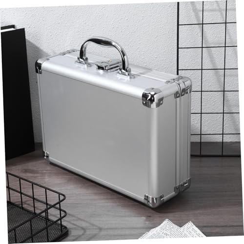 Angoily Aluminum Alloy Multi-Functional Briefcase Waterproof Tool Storage Case Removable Dividers Portable Aluminum Carrying Case for Tools Makeup and Instruments