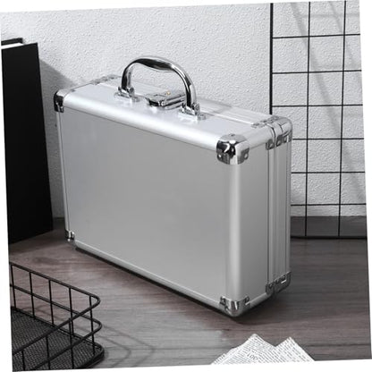 Angoily Aluminum Alloy Multi-Functional Briefcase Waterproof Tool Storage Case Removable Dividers Portable Aluminum Carrying Case for Tools Makeup and Instruments