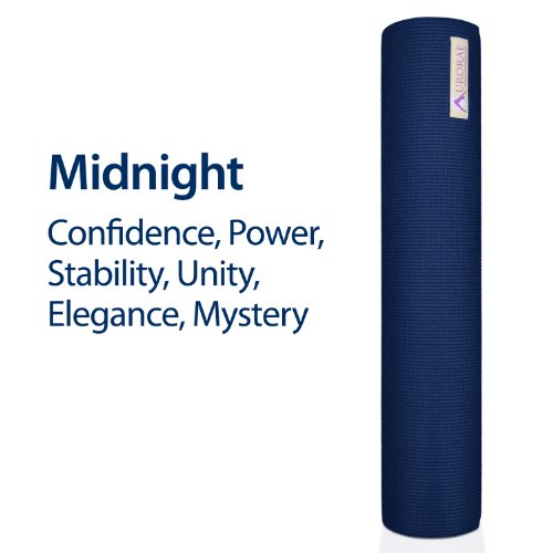 AURORAE Classic/Printed Extra Thick and Long Yoga Mat. Slip Free Rosin included - color: Midnight