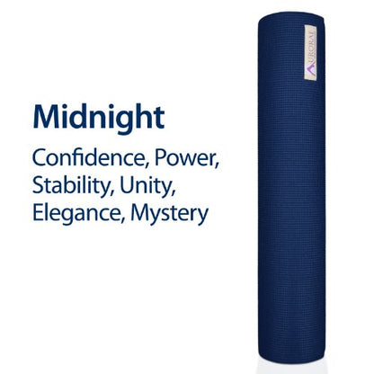 AURORAE Classic/Printed Extra Thick and Long Yoga Mat. Slip Free Rosin included - color: Midnight