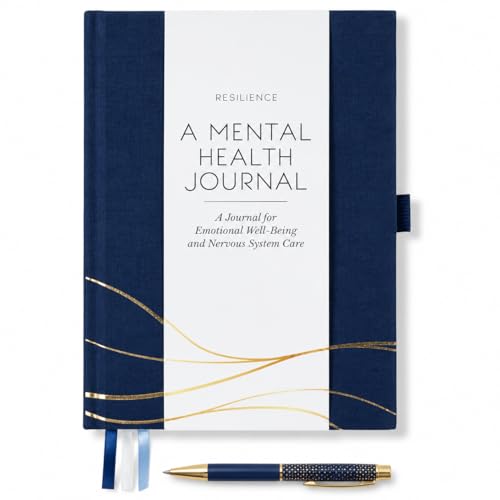 Mental Health Journal – 90 Days of Nervous System Regulation, Anxiety Relief & Emotional Resilience | Guided Daily Prompts + Safety Sequence Card + QR Bonus | Premium Hardcover Gift by a Nervous System Educator - color: Navy