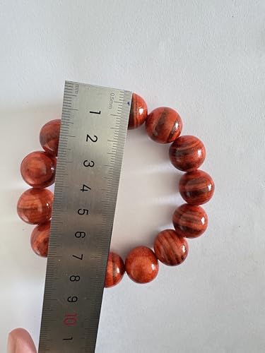 Red Sandalwood Beads Bracelet, Handmade Natural wood for gifts, Rare wood for gifts,Mala Prayer Bracelet, Handmade Dragon Bloodwood Rosary Bracelet 16mm