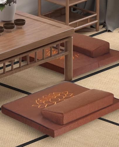 Meditation Mat, Folded Pure Coconut Silk Meditation Mat, Household Folding,Futons(Size:80x80cm(31x31inch),Color:Yellow-2) - color: Yellow-2, size: 80x80cm(31x31inch)