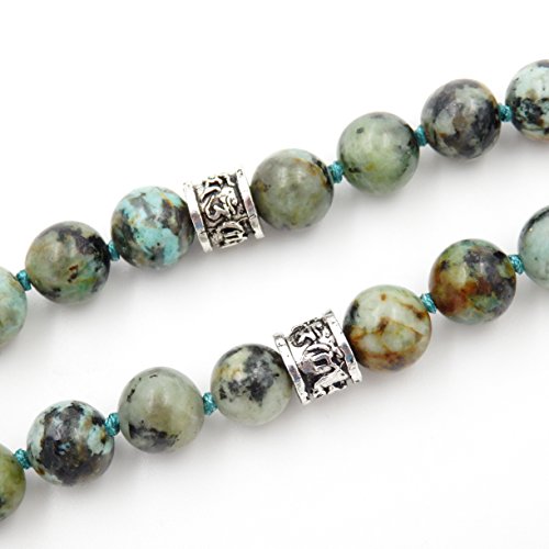 mala Beads Necklace for Women Man, mala Bracelet, Prayer Beads Necklace - color: African turquoise