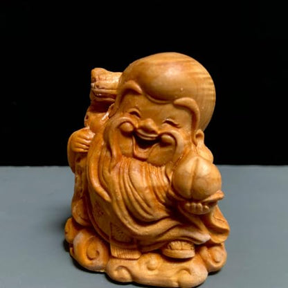 Antique Character Statue Accents Zen Meditation Wood Sculpture Decor for Living Room Spa Or Yoga Studio Centerpiece Books Living Room Bedroom Ornament