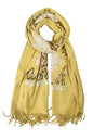 Urban CoCo Women's Embroidered Tassel Long Shawl Oversize Scarf Wraps for Women - color: #2-turmeric