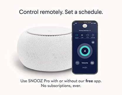 SNOOZ Pro White Noise Sound Machine - Natural Fan Noise, Non-Looping Sound, App Scheduler - Travel Case Included, Sleep Aid for Adults & Baby, 10 Volume Settings, Portable, Gift Registry - Cotton