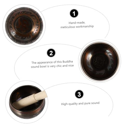 Handmade Buddha Sound Bowl Kit Copper Meditation Bowl for Yoga with Striker for Relaxation Stress Relief