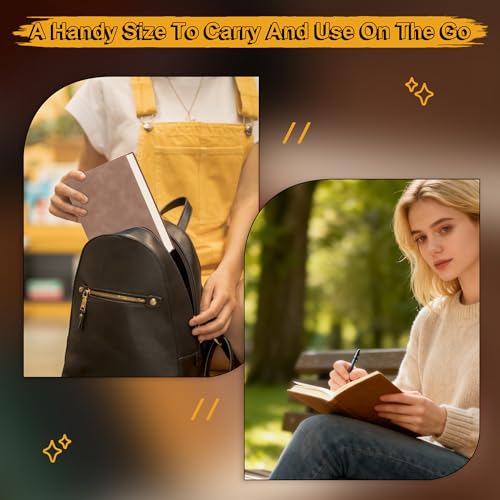 Thick Blank Journal Notebook 400 Pages 3.9 × 5.5 No Lines Soft Leather Pocket Blank Notebook for Women Drawing Book Memo Writing Sketch Diary Notebook Upgrade Page (dark green)