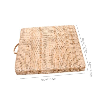 ABOOFAN Straw Woven Square Mat Floor Cushion for Yoga Meditation Bedroom Decor