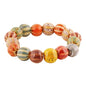 MINACHI Boho Hippie Colorful Ceramic Beads Strand Stretch Bracelet, Bohemian Summer Beach Jewelry Gift for Women - color: S04