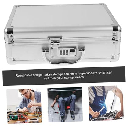 Portable Organizer Case with Password Lock Lightweight Aluminum Storage Briefcase for Outdoor Activities Hiking Camping Fishing and More Durable