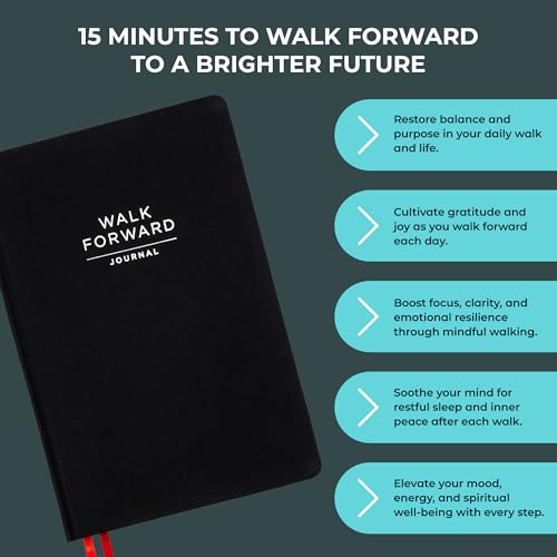 The Walk Forward Journal – (Black) A 60-Day Daily Journal for Spiritual, Emotional, and Personal Growth – Reflection, Mindfulness & Inspiration – Daily Affirmations and Goal-Setting – Undated Life Planner for Women & Men - color: Black