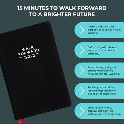 The Walk Forward Journal – (Black) A 60-Day Daily Journal for Spiritual, Emotional, and Personal Growth – Reflection, Mindfulness & Inspiration – Daily Affirmations and Goal-Setting – Undated Life Planner for Women & Men - color: Black