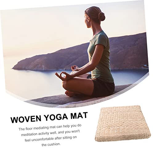 1pc Hand-Made Woven Mat Straw Meditation Cushion for Home Use Thickness for Yoga Meditation and Decorative Seating
