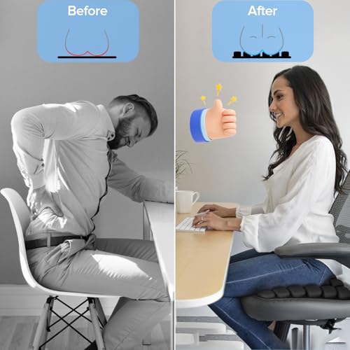 Sondour Travel Seat Cushion, Airplane Cushion Long Flight, Airplane Gadgets Inflatable Seat Cushions, Portable Airline Cushion With Air Pump, Wheelchair Cushions,Pressure Relief Seat Cushion-1 Black - color: Black