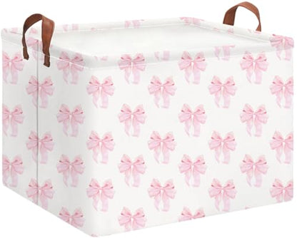 Rectangle Storage Basket with Handles,Collapsible Storage Bin,Books Box,Gift Basket(Shimmer Bowknot) - color: Shimmer Bowknot