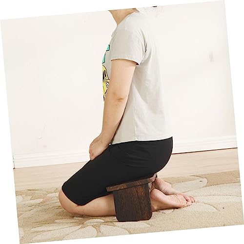 VICASKY Wood Meditation Stool for Kneeling and Sitting Folding Zen Bench Cushion Non-Skid Household Stool for Mindfulness and Prayer