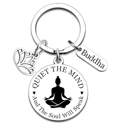 Yoga Gifts for Women Meditation Gifts for Women Yoga Instructor Gift Pilates Gift for Her Spiritual Zen Meditation Yogis Accessories for People with Anxiety keychain Lotus Jewelry Buddhist Present