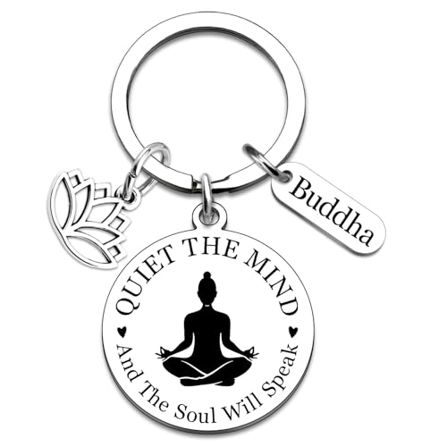 Yoga Gifts for Women Meditation Gifts for Women Yoga Instructor Gift Pilates Gift for Her Spiritual Zen Meditation Yogis Accessories for People with Anxiety keychain Lotus Jewelry Buddhist Present