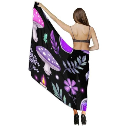 Women's Lightweight Long Scarf Thin Scarf Beach Headscarf Wimwear Bikini Wrap - color: Color649