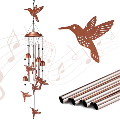 Hummingbird Wind Chimes for Outside, Memorial Windchimes Outdoor Garden Patio Decor, Gardening Gifts for Women Mom Grandma Bird Lovers - size: Hummingbird