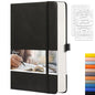 EMSHOI Dotted Notebook - 256 Pages A5 Dotted Grid Journal Notebook,120gsm Thick Paper,16 Perforated Pages, Smooth PU Leather, Inner Pocket,5.75'' × 8.38''-Black - color: Black, size: A5-Dotted