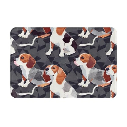 Beagle Patterns Printed Flannel Non - Slip Floor Mat 16x24in - Soft Plush Microfiber Rug for Every Indoor Space - color: Beagle Patterns