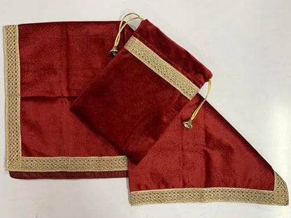 SMMS Spiritual Velvet Table Cloth Altar Tarot Spread (Maroon, Medium- 61cm*61cm/ 24inch*24inch) - color: Maroon, size: Medium- 61cm*61cm/ 24inch*24inch