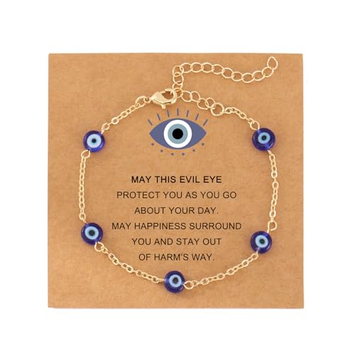 Triple Threat Protection Bracelet for Women,Evil Eye Natural Healing Crystal Beaded Bracelet for Protection - style: Evil Eye Bracelet (B)