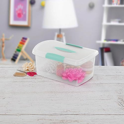 Sterilite 6 Pack Stackable Storage Bin with Latch Lid, Medium Nesting ShowOffs, Clear - size: Medium, style: 6 Pack