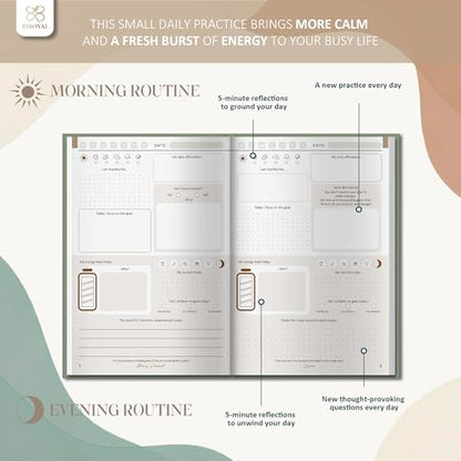 BIROYAL 5 Minute Gratitude Journal 2026 - Undated Daily Gratitude Journal for Women - 20 Weeks 5 Minute Guide Journals - Daily Journals with Prompts for Happiness, Mindfulness & Reflection - Self Care Gift - color: Green