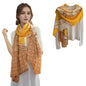 Cashmere-soft Mercerized wool Shawl Pashmina Lightweight Travel Wrap & Evening Scarf |Office |Wedding - color: Flower Shadow Lemon Yellow