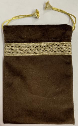 SMMS Spiritual Velvet Table Cloth Altar Tarot Spread (Brown, Medium- 61cm*61cm/ 24inch*24inch) - color: Brown, size: Medium- 61cm*61cm/ 24inch*24inch