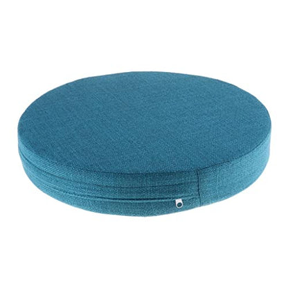 6cm Portable Round Yoga Meditation Cushion - Weight Breathable Linen, Perfect for Home and Outdoor Exercise - Lake Blue