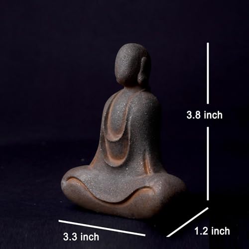 Faceless Buddha Statue - Solid Cast Iron Buddha Figurine, Indoor Outdoor Zen Decor for Spiritual Room Meditation - style: Egoless