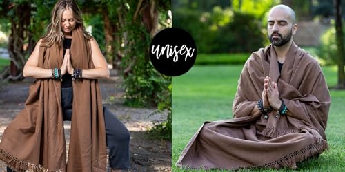 Meditation Shawl or Meditation Blanket, Shawl/Wrap, Oversize Scarf/Stole. Large. Unisex. - color: Sand Brown
