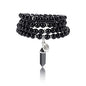 Jovivi 108 Mala Beads Bracelet 8mm Natural Amethyst Rose Quartz Healing Crystal Stone Mala Prayer Bead Necklace Hexagonal Prism Gemstone Reiki Pointed Pendant for Yoga Meditation Energy Balancing - color: Black Obsidian Crystal