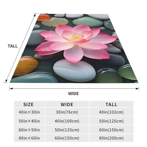 Zen Blanket Anti Pilling Throw Red Lotus Flower Bloom in Water Fleece Flannel Lightweight Cozy Bedspread Living Room Women Adults and Kids Bed Sofa 60"X50" - color: Zen2